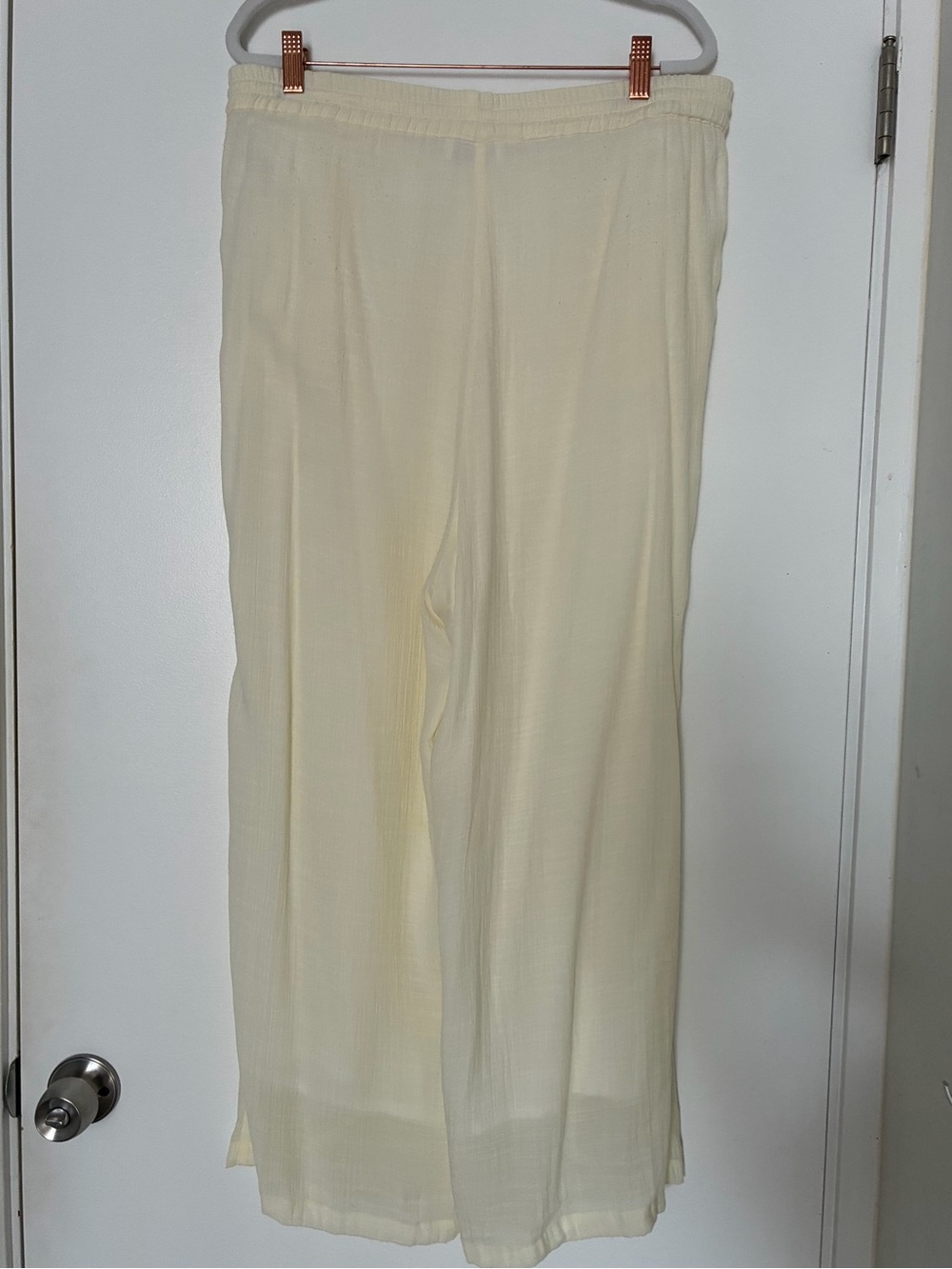 Monday Swimwear Ivory Tahiti Pants Wide Leg Cream Drawstring Beach Wear (XL) - Picture 4 of 8